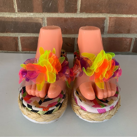 Betsey Johnson Womens Marge Floral Espadrille Platform Slide Sandals US 8.5 M - Picture 2 of 8